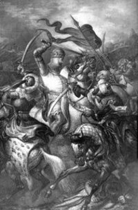 لوحة تمثل الحروب الصليبية، الصورة: د.ب.ا