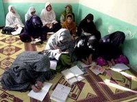 Women in a school in Quetta, Afghanistan (photo: AP)