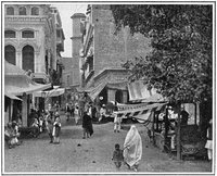 صورة قديمة لأحد شوارع مدينة بيشاور عام 1900، الصورة: ثيودور بينيل
