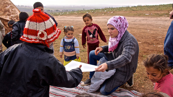Syrische Flüchtlinge in Atmeh; Foto: DW/A. Stahl 