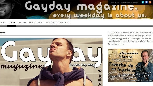 Screenshot der Website 'Gayday magazine', die sich für die Rechte von Schwulen einsetzt; Quelle: Gayday magazine