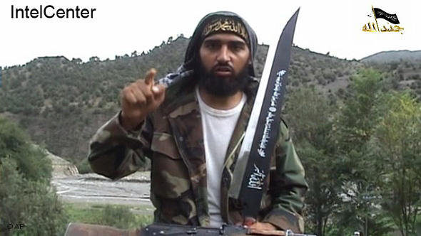 Ausschnitt aus einem Propagandavideo der extremistischen Jundallah zeigt den aus Deutschland stammenden Dschihadisten Abu Askar als Kämpfer der Islamischen Bewegung Usbekistans (IBU), Foto: AP