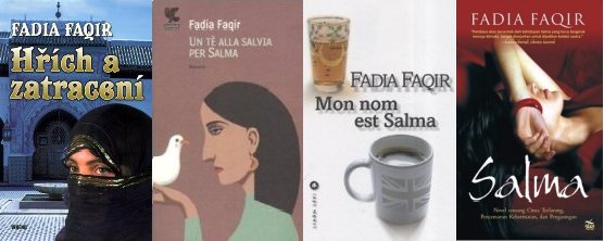 Titelbilder der tschechischen, italienischen, französischen und indonesischen Ausgabe von 'My name is Salma' (v.l.n.r.) 