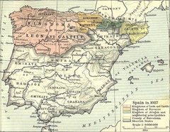 Map of Moorish Spain in 1037 (source: Courtesy of the University of Texas Libraries, The University of Texas at Austin)