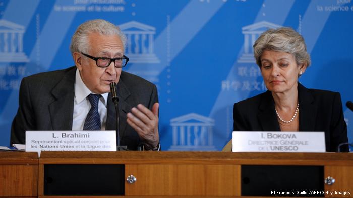 Lakhdar Brahimi und Irina Bokova