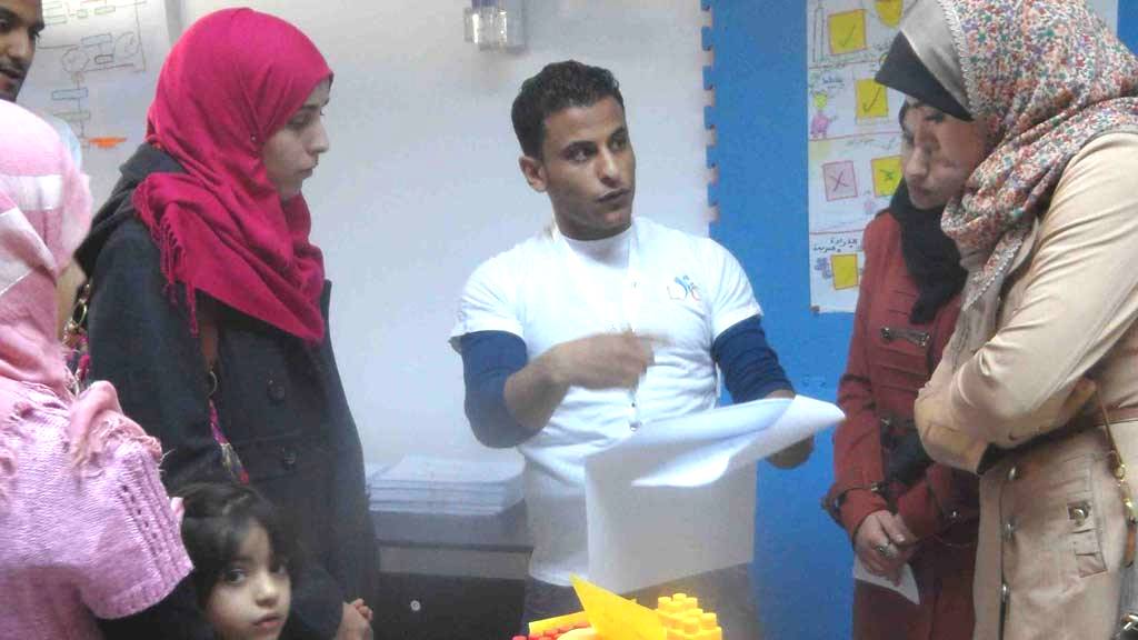 Mahmoud, the young social worker, at the Libya Youth Center (photo: Valerie Stocker)