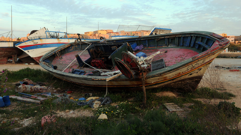 Aufgebrachtes Flüchtlingsboot; Foto: picture-alliance