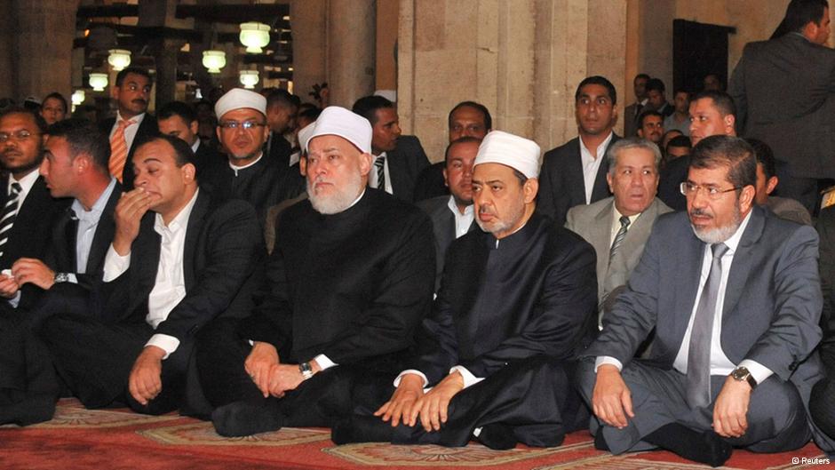 محمد مرسي مع شيخ الأزهر أحمد الطيب