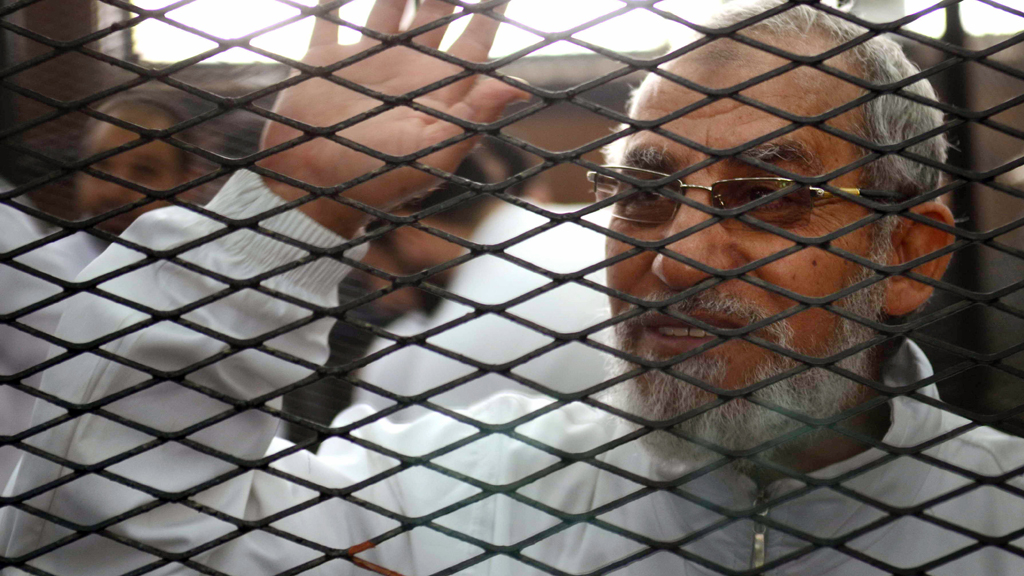 Inhaftiertes Oberhaupt der Muslimbrüder, Mohammed Badie; Foto: Ahmed Gamil/AFP/Getty Images