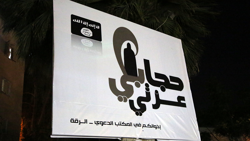 Werbung für Rebellengruppe "Islamischer Staat im Irak und in Syrien" in Rakka; Foto: Foto: Mezar Mater