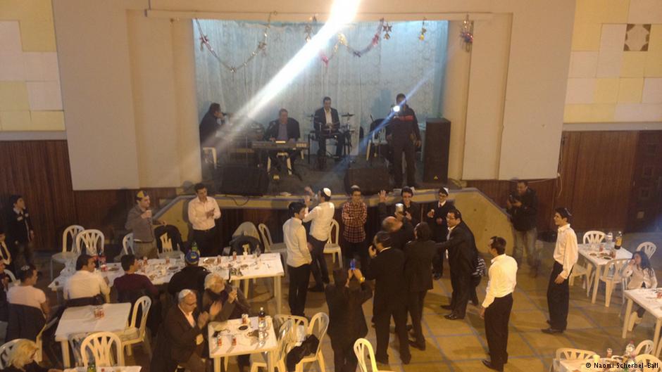 A small group of Jews celebrate a bar mitzvah in central Tunis (photo: Naomi Scherbel-Ball)