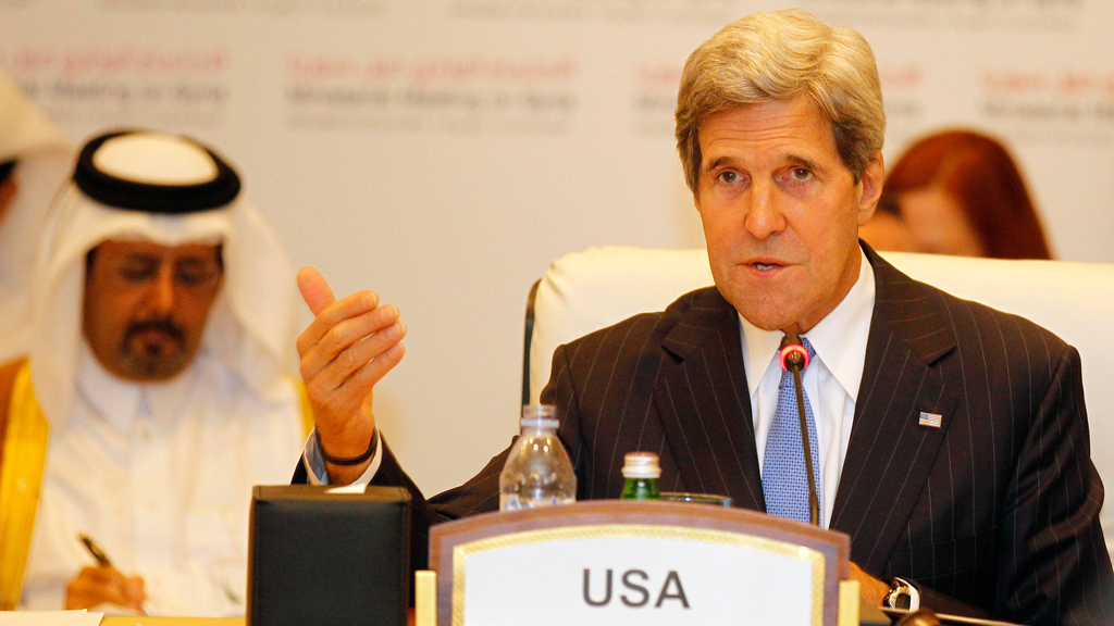US-Außenminister John Kerry auf einem Treffen der Syrien-Kontaktgruppe in Doha; Foto: Reuters