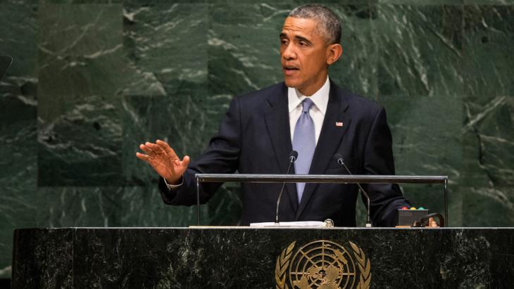 US-Präsident Barack Obama auf der 69. Generalversammlung der Vereinten Nationen am 24. September 2014; Foto; Getty Imgaes/A. Burton