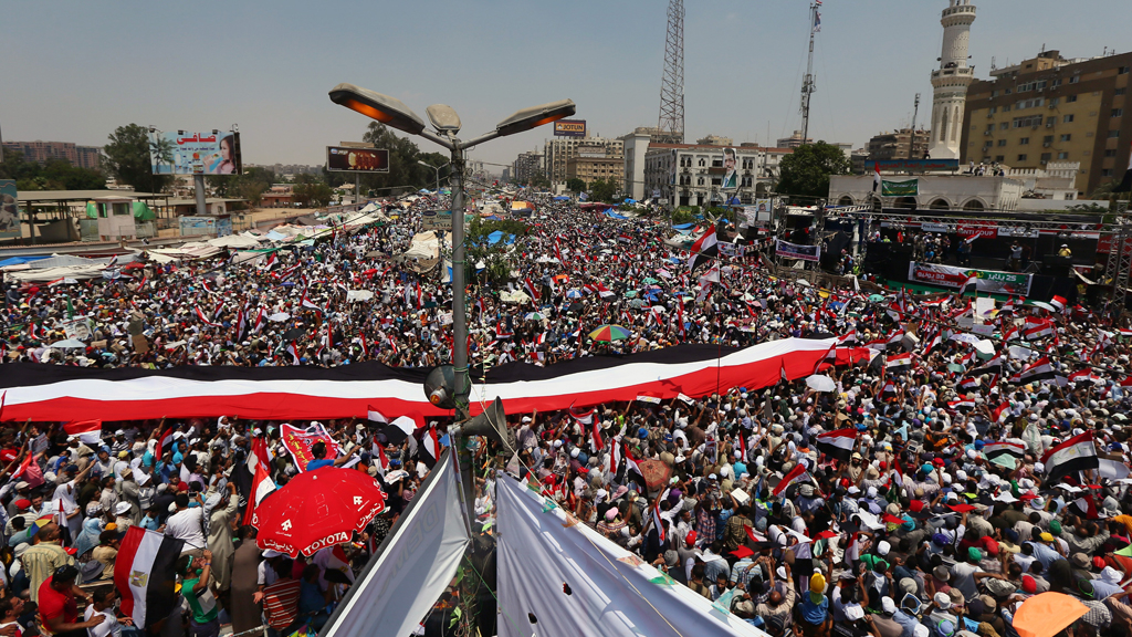 Muslimbrüder-Protestcamp Rabaa al-Adawiya in Kairo; Foto: Marwan Naamani/AFP/Getty Images