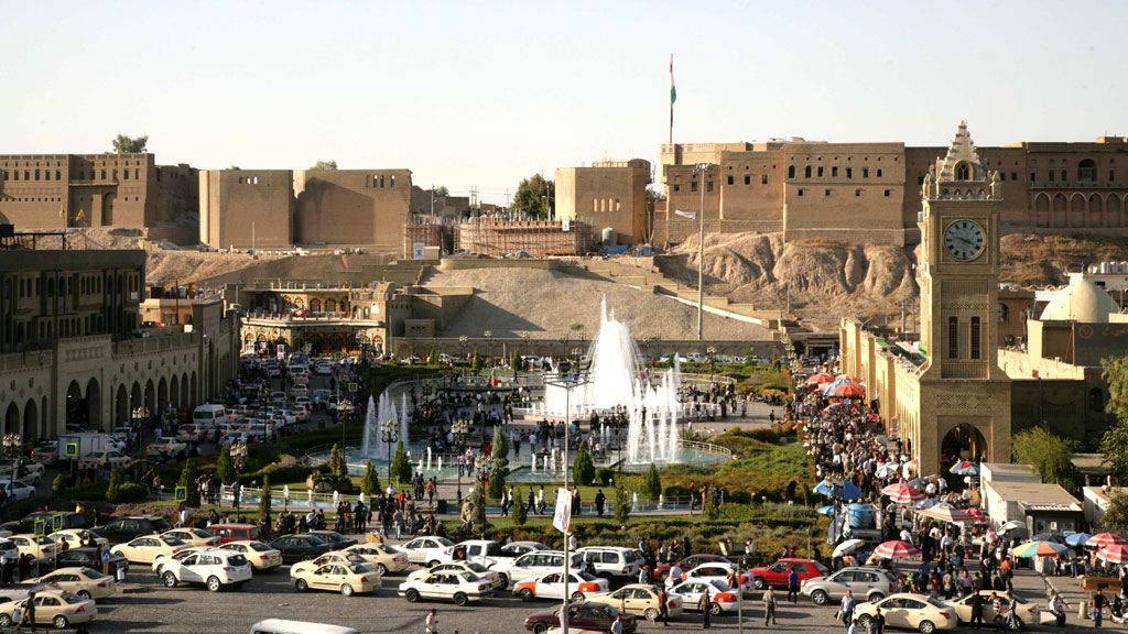 Stadtansicht Erbils mit der Zitadelle und dem City Park; Foto: Safin Hamed/AFP/Getty Images