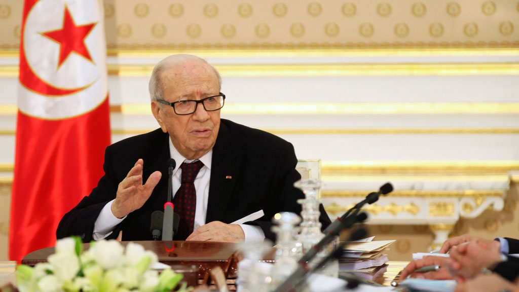Präsident Beji Caid Essebsi bei seinem Statement nach dem Terroranschlag. Foto: Reuters/Z. Souissi