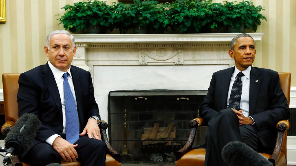 Benjamin Netanjahu während eines Staatsbesuchs bei US-Präsident Barack Obama im Weißen Haus; Foto: REUTERS/Kevin Lamarque