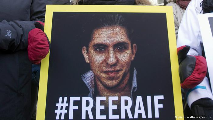 Protesters call for the release of Raif Badawi (photo: picture-alliance/empics)