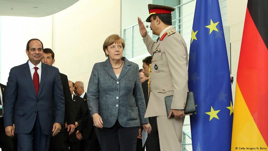 Al-Sisi bei seinem Staatsbesuch in Deutschland, im Bild mit Angela Merkel. Foto: Getty Images/A. Berry 