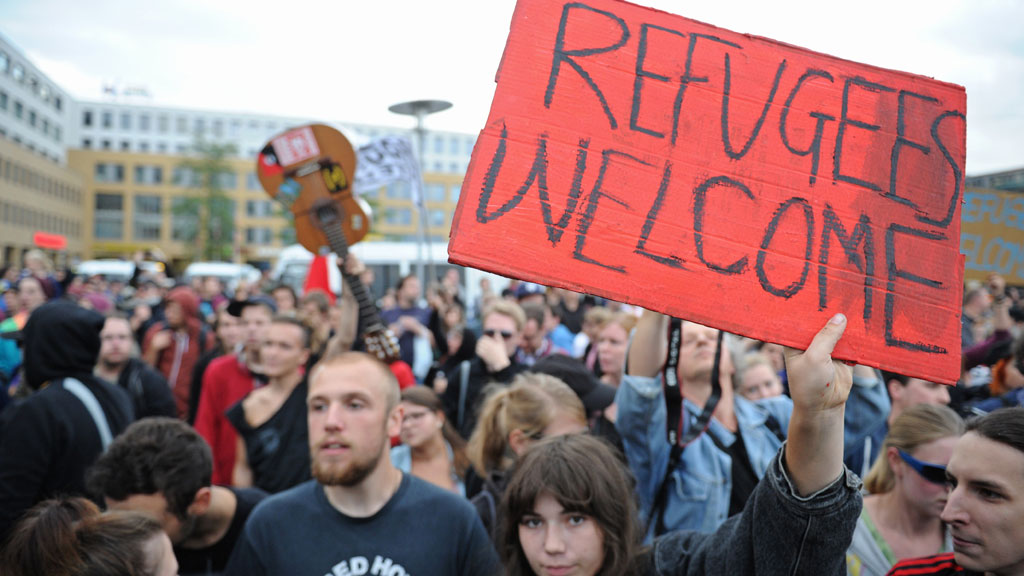 Demonstration für die Aufnahme und den SChutz von Flüchtlingen in Berlin; Foto: picture-alliance/dpa
