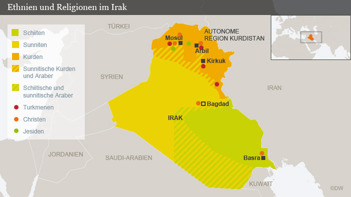 Infografik Ethnien im Irak; Quelle: DW