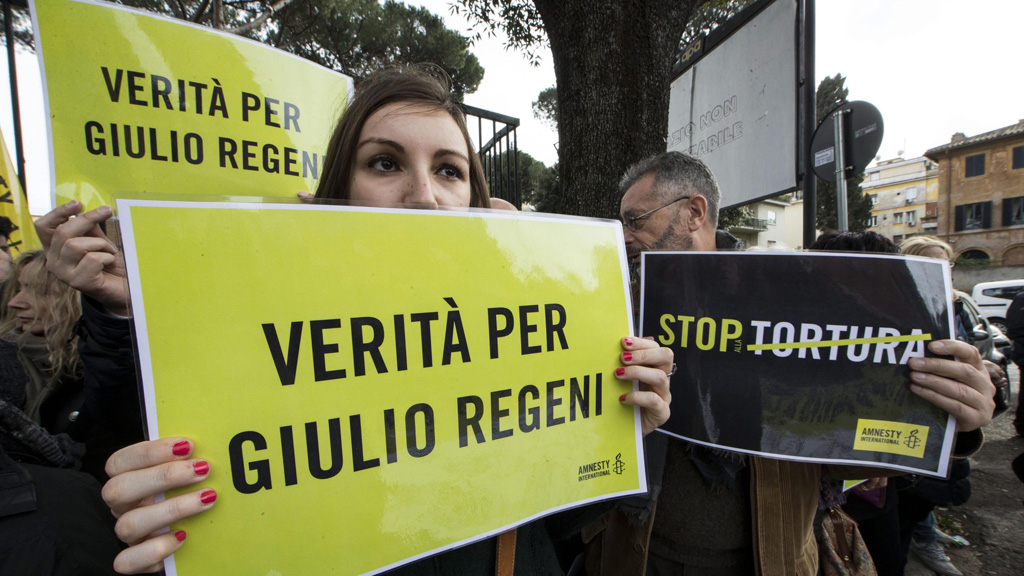 Proteste gegen den bestialischen Mord an Giulio Regeni in Rom; Foto: picture-alliance/dpa/M. Percossi