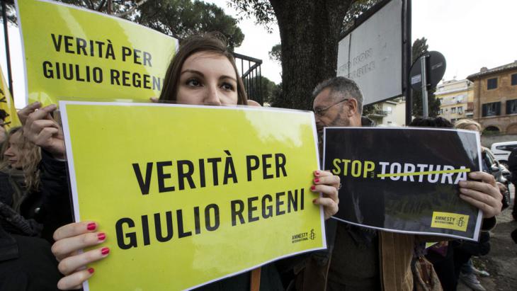 Protesting the bestial murder of Guilio Regeni in Rome (photo: picture-alliance/dpa/M. Percossi)