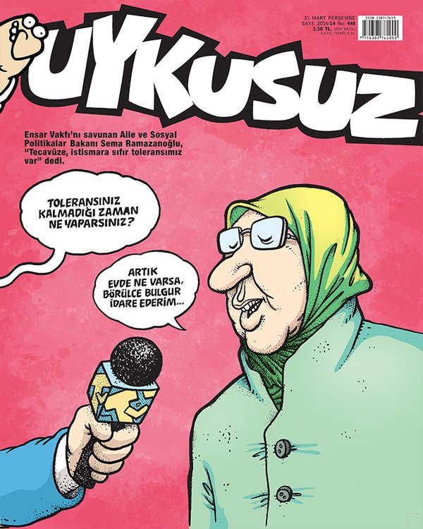 Titelbild einer Ausgabe der Satirezeitschrift Uykusuz