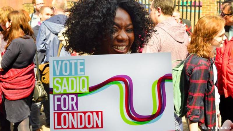 Anhänger Sadiq Khans in London während der Bürgermeisterwahlen 2016; Foto: 