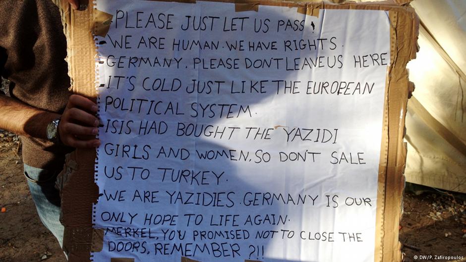 One refugee's plea to be allowed to journey on into the heart of Europe