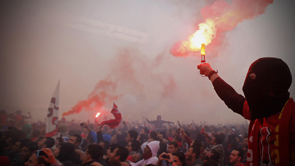 Al-Ahly-Ultras gedenken am 26. Januar  2013 in Kairo an das Massaker von Port Said; Foto: Reuters