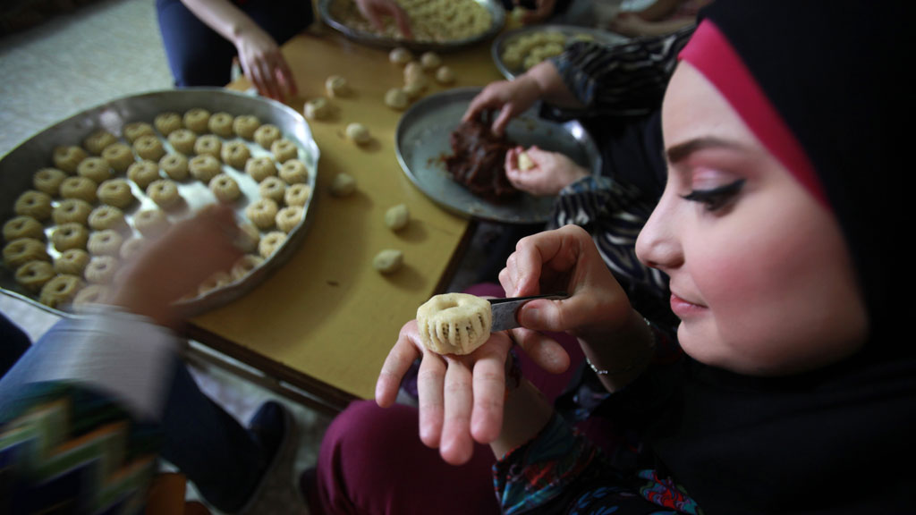 Dekoration traditioneller Kekse Eid ul-Fitr in Ramallah; Foto: Abbas Momani/AFP/Getty Images