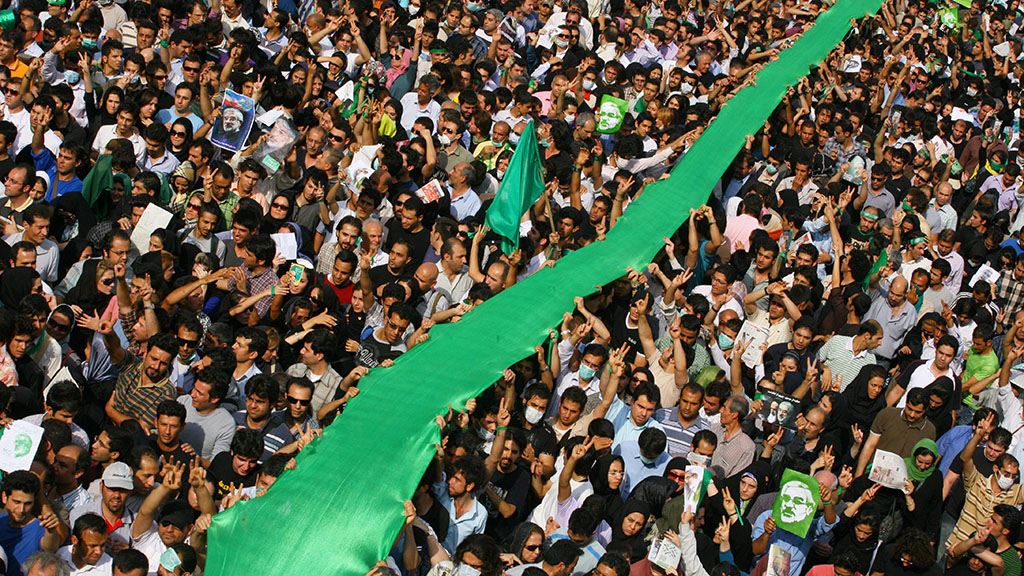 Kundgebungen der "Grünen Bewegung" in Teheran im Juni 2009; Foto: Getty Images