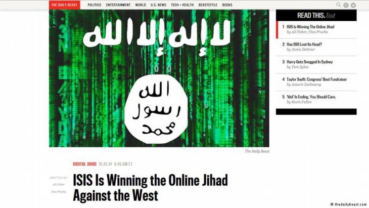 IS online jihad (screenshot taken from the Daily Beast)
