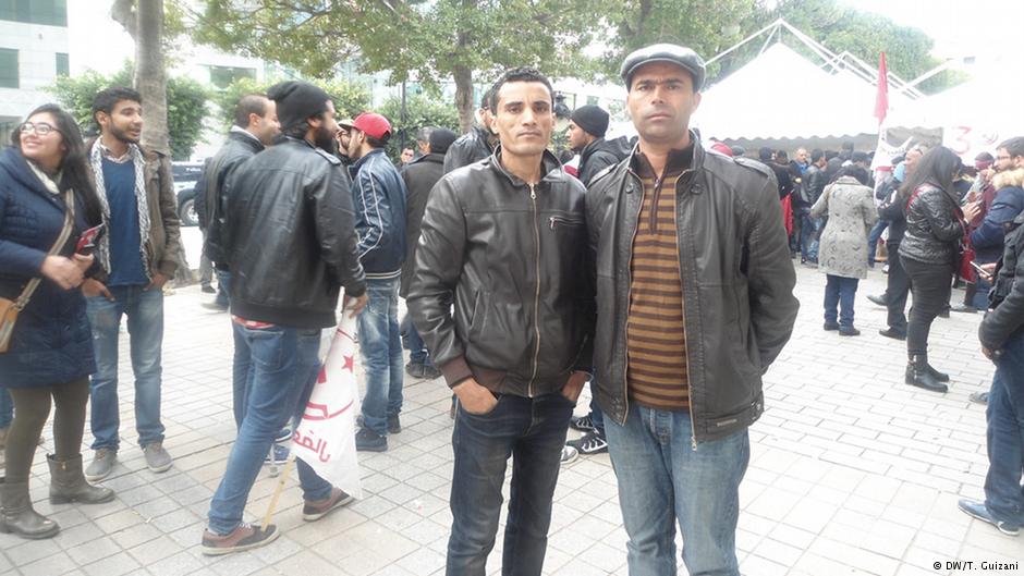 Proteste von Arbeitslosen in Tunis; Foto: DW