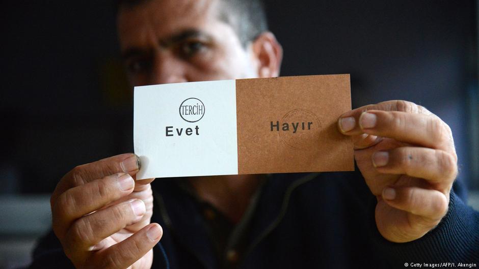 Turkey's simple "Yes, No" ballot paper (photo: Getty Images/AFP/I. Akengin)