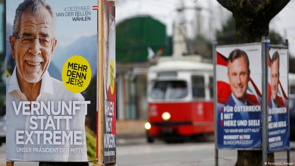 Wahlplakate während des Präsidentschaftswahlkampfs in Österreich im Jahr 2016; Foto: Reuters