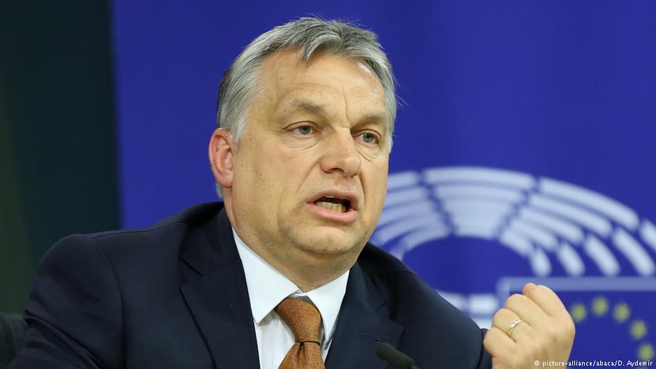 Viktor Orban speaks at a press conference following a plenary session of the European Parliament at which he was criticised for his country's repressive domestic policies and poor human rights record (photo: picture-alliance/abaca/D. Aydemir)