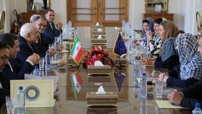 Iranian President Rouhani meets with EU foreign policy chef Federica Mogherini