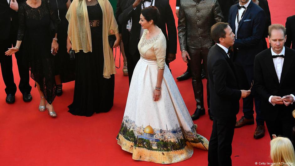 Culture minister Miri Regev wearing the controversial Jerusalem dress in Cannes (source: Getty Image)