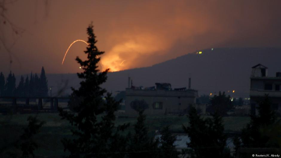 Raketenangriff bei Hama, Syrien; Foto: Reuters