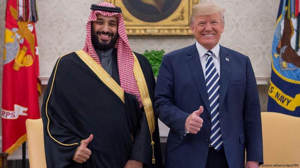 Der saudische Kronprinz Mohammed bin Salman (l.) im März mit Donald Trump im Weißen Haus