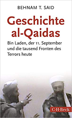 الغلاف الألماني لكتاب الباحث في العلوم الإسلامية بهنام تيمو سعيد: "تاريخ تنظيم القاعدة - بن لادن، 11 سبتمبر وألف جبهة للإرهاب اليوم".  Verlag C.H. Beck