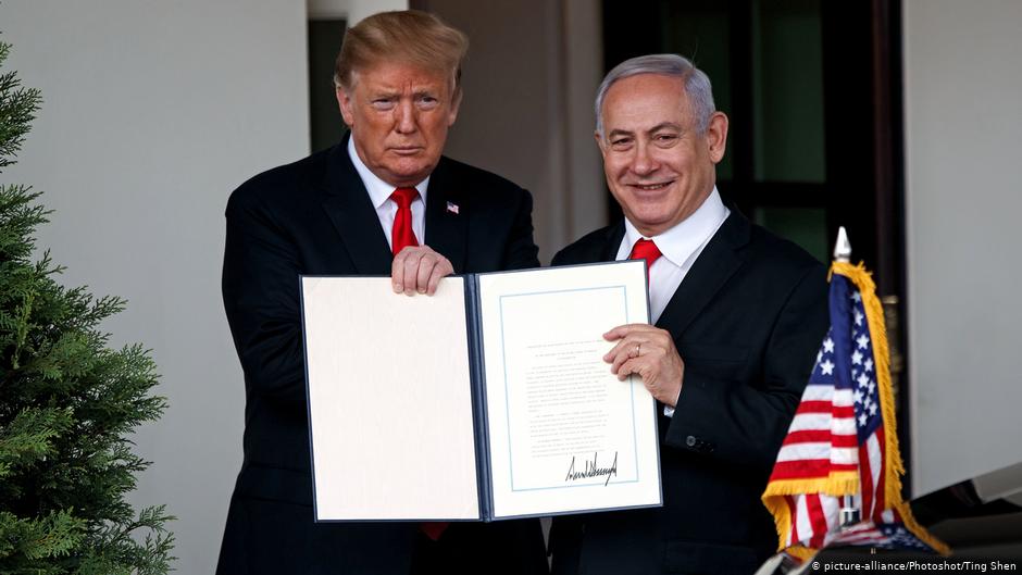 Trump erkennt Israels Souveränität über Golanhöhen formell an; Foto: picture-alliance/Xinhua
