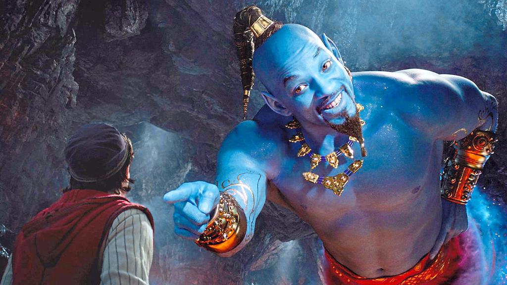 Still from "Aladdin" – a re-make of the Disney cartoon with Will Smith playing the genie in the lamp