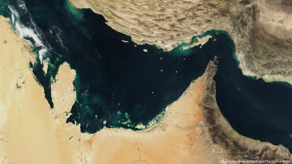 Satellitenaufnahme der Straße von Hormus im Persischen Golf; Foto: picture-alliance/dpa/Nasa