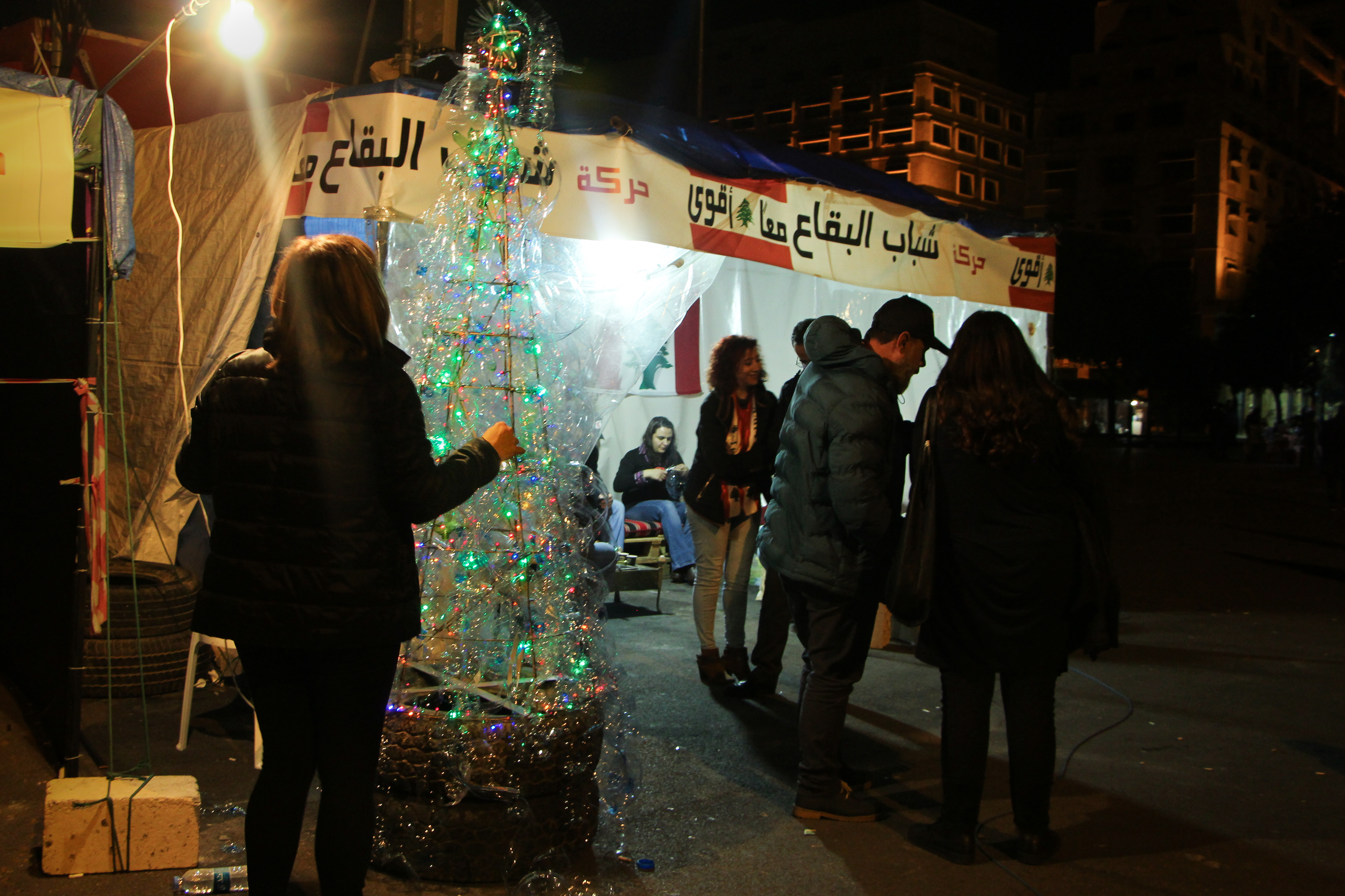 Mini Christmas tree on Martyr Square in Beirut (photo: Hanna Resch)