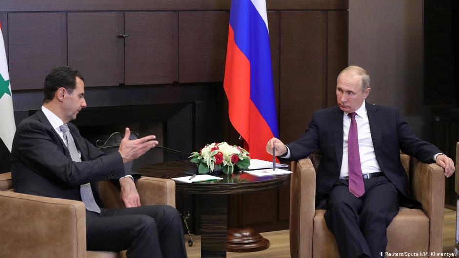 بشار الأسد وفلاديمير بوتين.