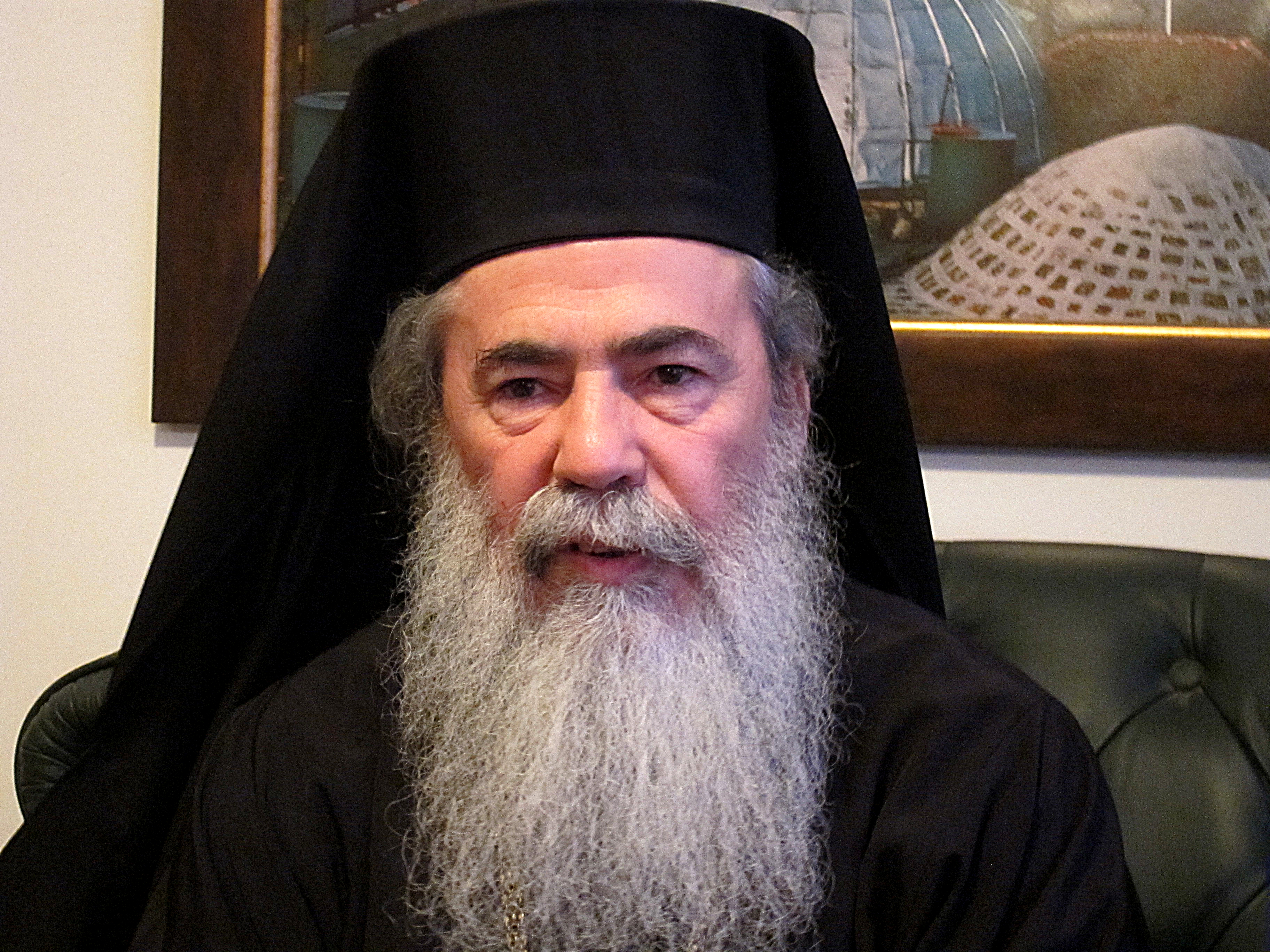 البطريرك الأرثوذكسي اليوناني ثيوفيلوس الثالث ومقره في القدس. Foto: Claudia Mende