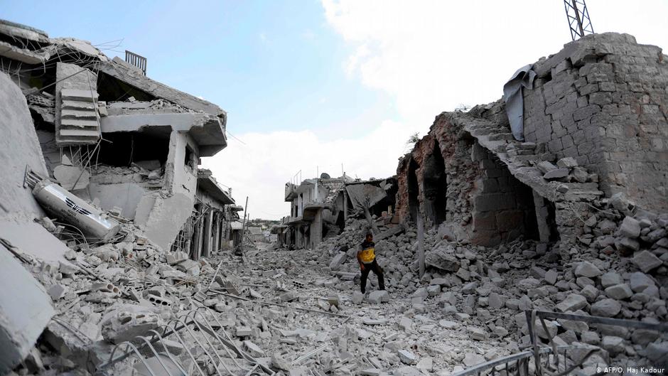 Zerstörungen im syrischen Idlib; Foto: AFP/O. Haj Kadour